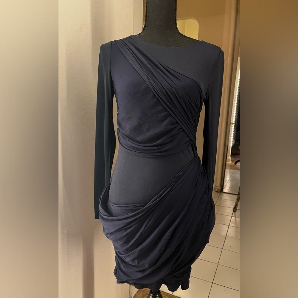 Alice + Olivia navy blue evening dress